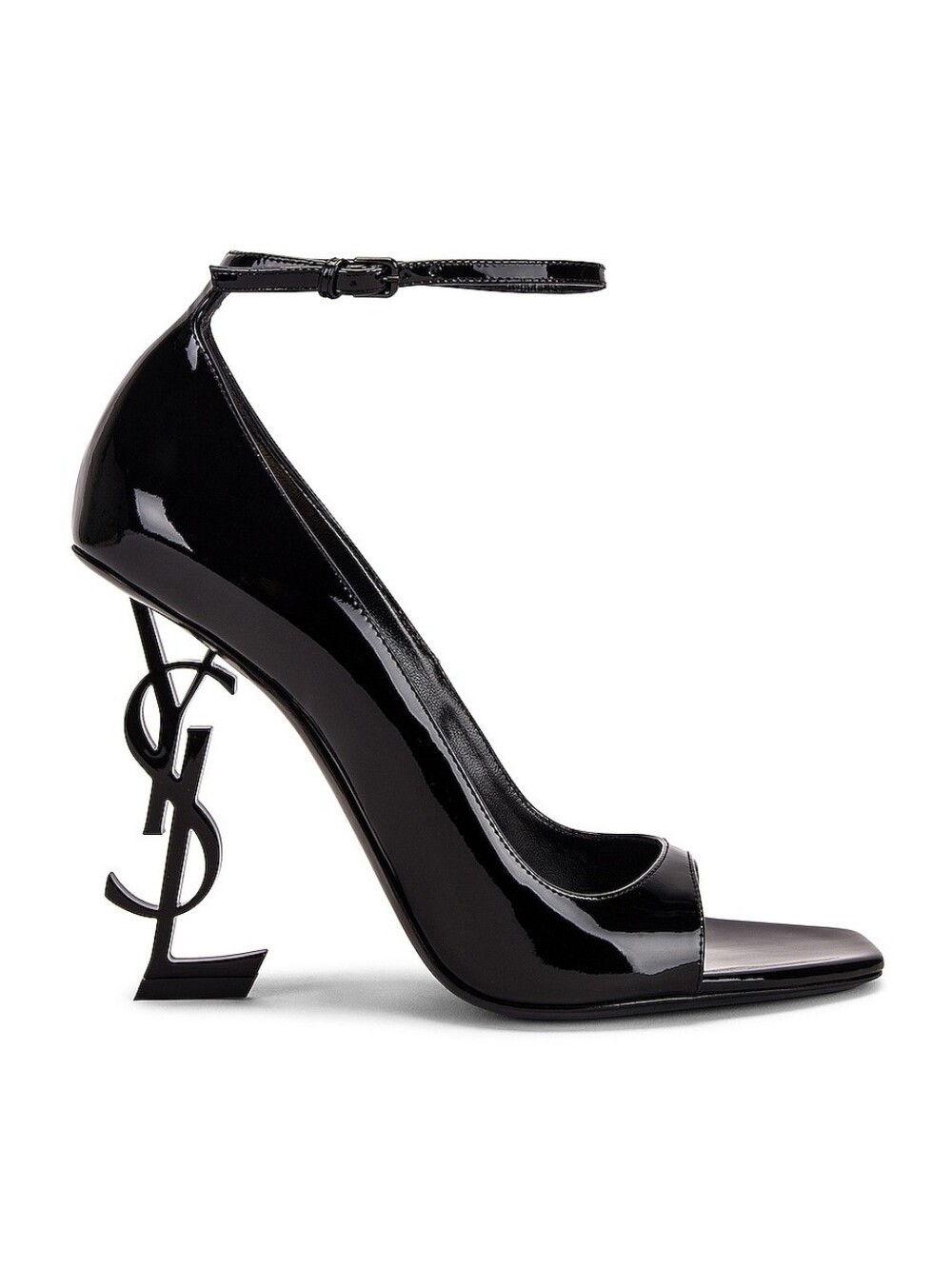 SAINT LAURENT Opyum 110 Open Toe Patent Leather Heels EU 40.5 US 10 Org $1,390